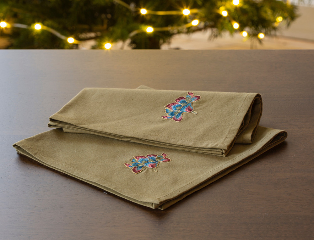 Lot de 2 serviettes de table-D'or et d'épices