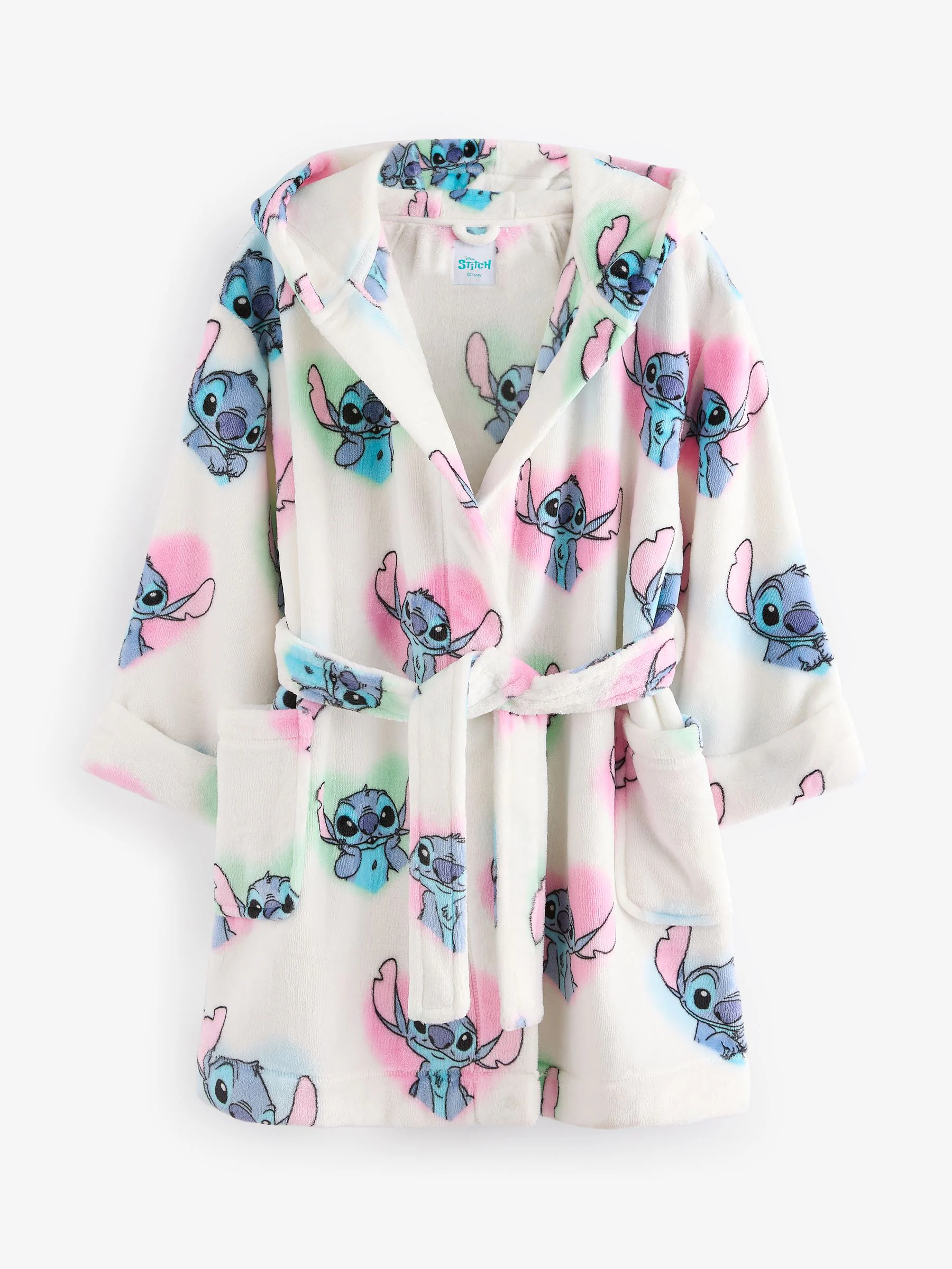 Wit/roze/blauw - Lilo & Stitch badjas (3-16jr)