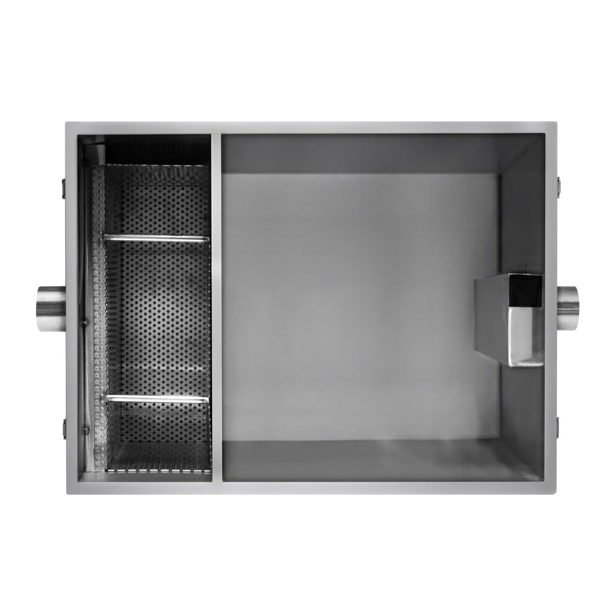 Gastro Fettabscheider Ölabscheider 120L Fettseparator Abwasser Küchenspüle Edelstahl Fettfilter Filter Fett Öl Wasser Restaurant Küche Imbiss Hotel Café 50mm Einlass Auslass Kompakt 41 H x 45 B x 65 T