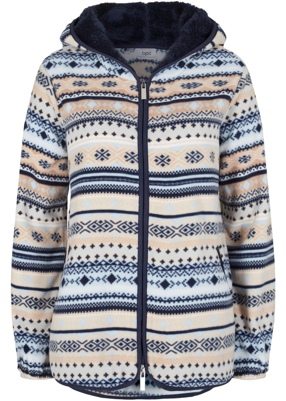 Gilet en polaire à capuche avec motif norvégien