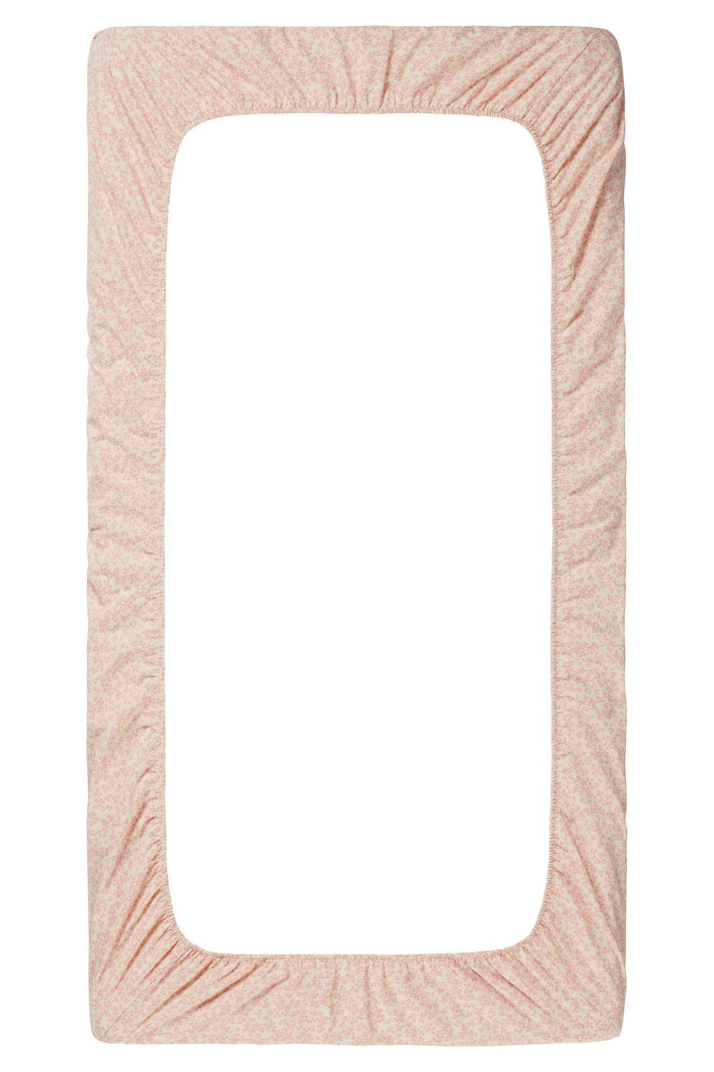 Botanical poplin ledikant hoeslaken Misty Rose