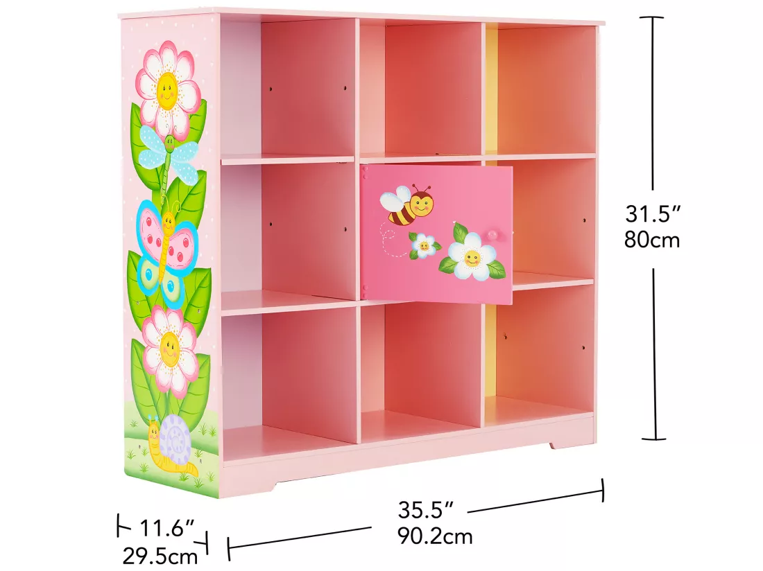 Bibliothèque enfant étagère de rangement petit placard central avec hauteur ajustable