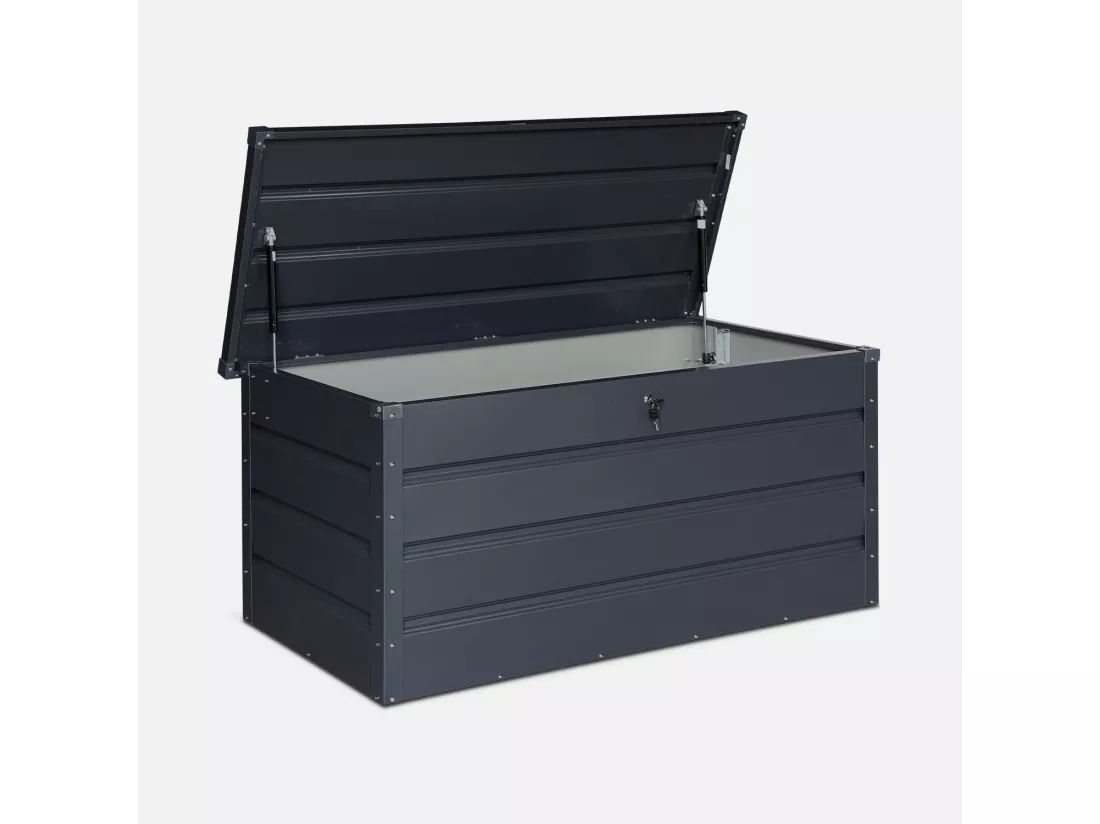 Coffre de jardin en métal - DETROIT- 385L anthracite