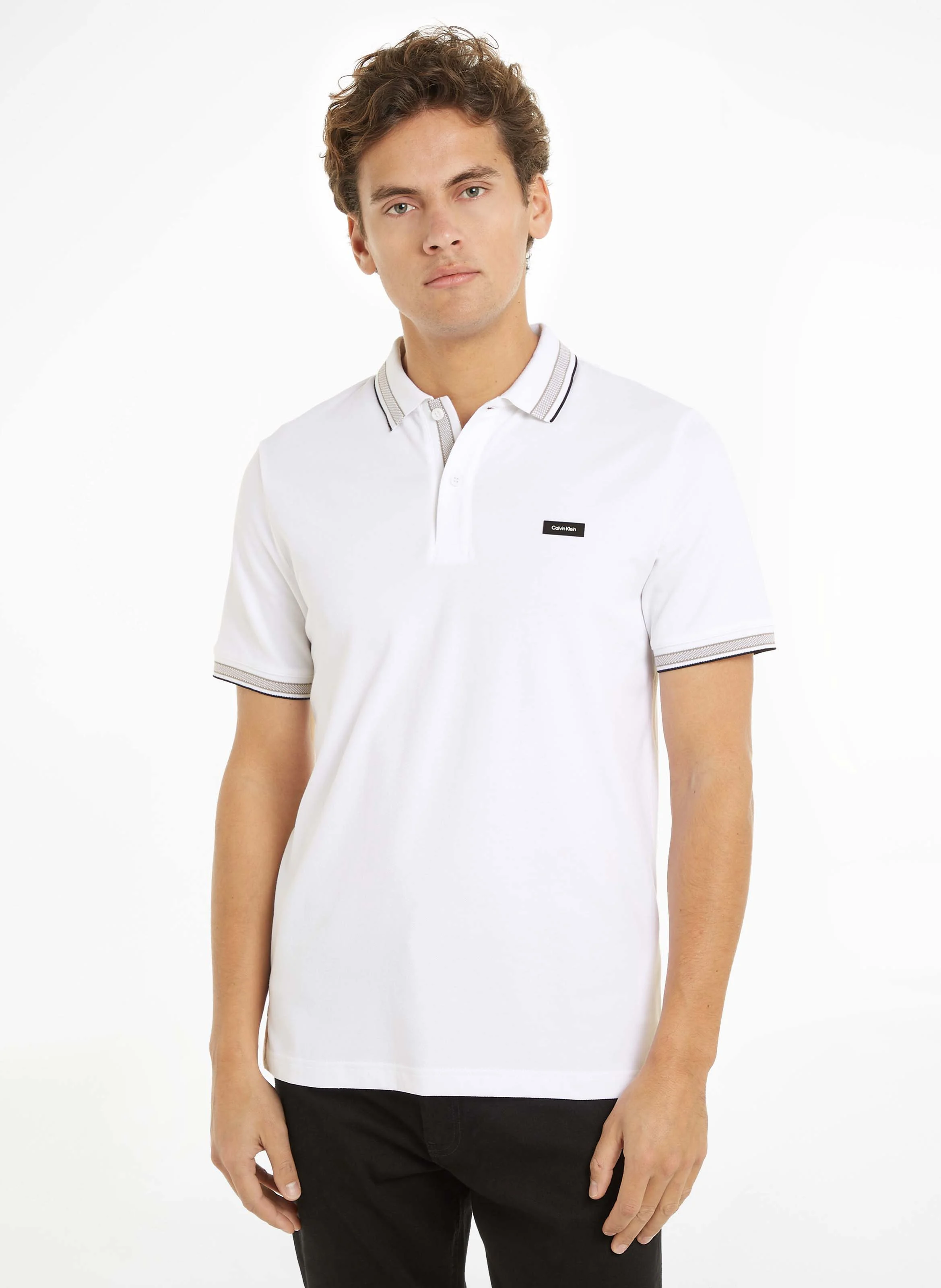 Polo manches courtes regular-fit en coton bio | Blanc