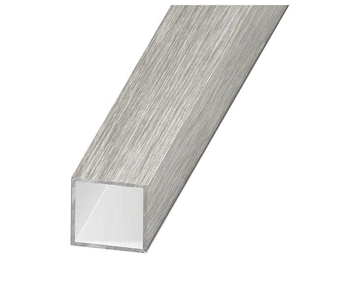Tube carré aluminium brossé 10 x 10 mm, 1 m