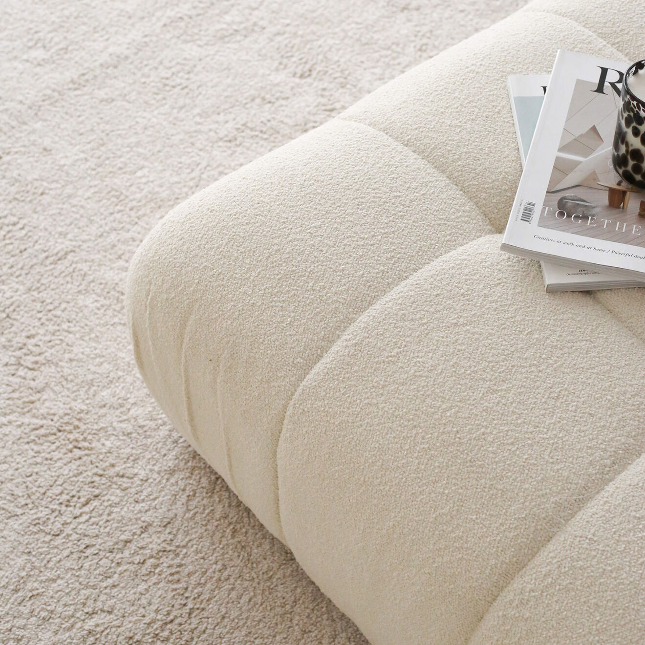 Homitis Pouf Soli écru - 89x43x89 cm