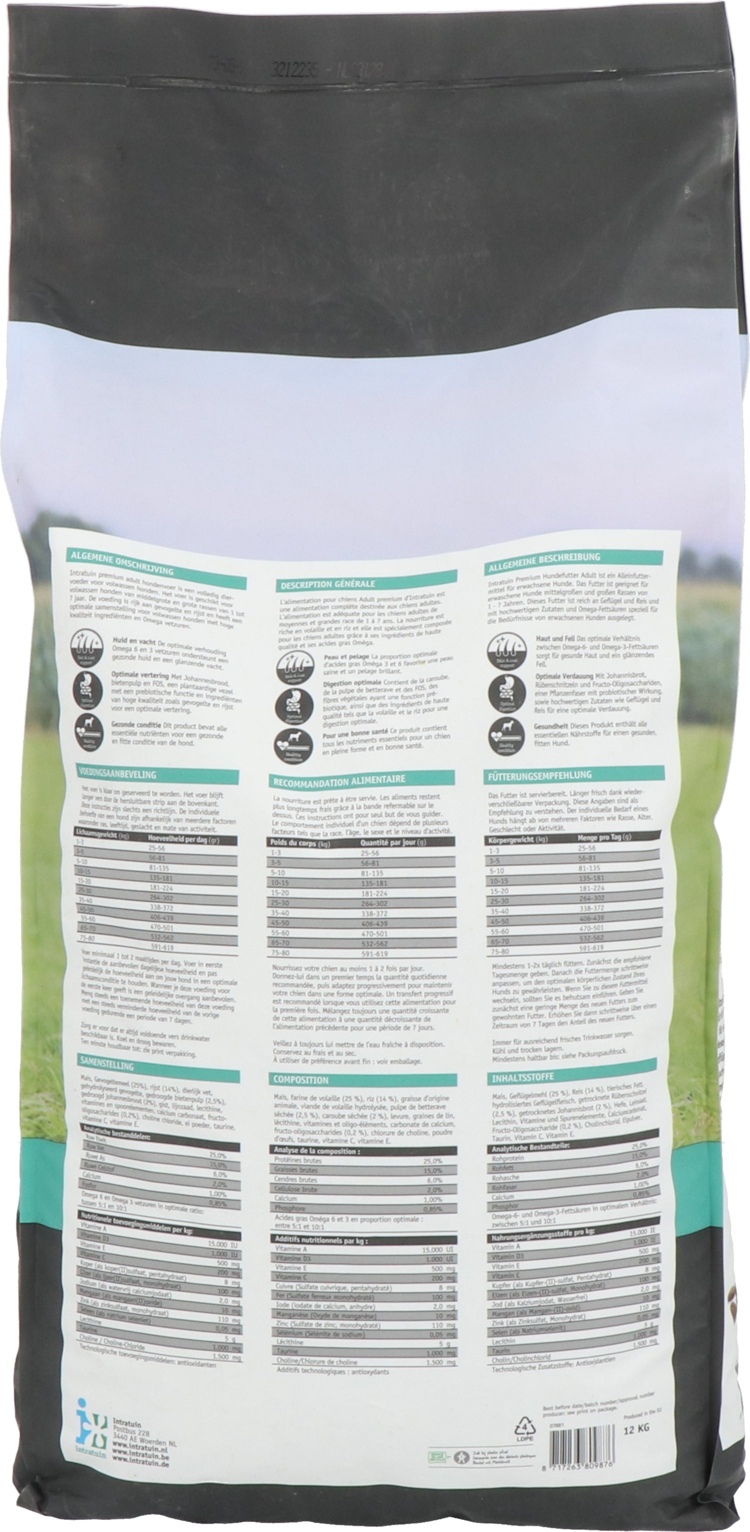 Intratuin Premium hondenvoer adult 12 kg