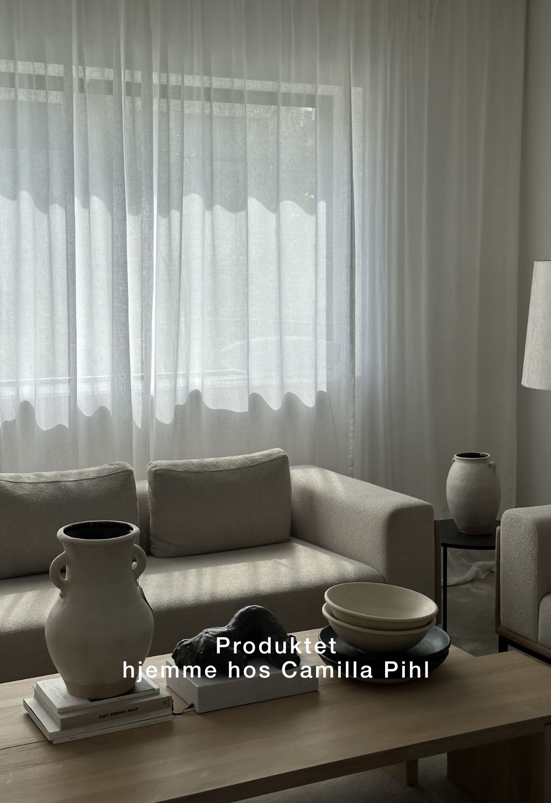 Ekstra bred lingardin hvit - 240x300 cm