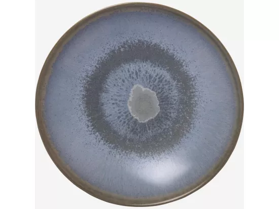 HABITAT - Petite assiette en grès - 16 cm - Bleu et marron (Lot de 4) - Asta