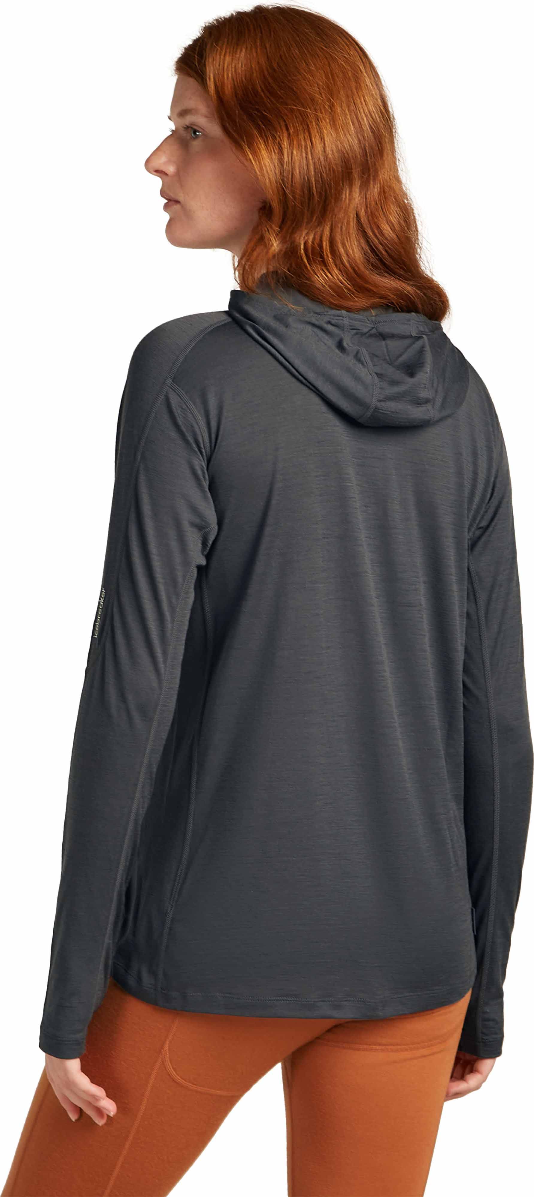 150 MerinoFine Ace LS Hoodie Dame Obsidian