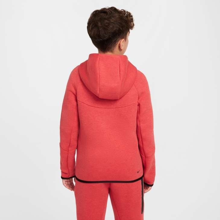 Nike Sweat à Capuche NSW Tech Fleece FZ 24 - Rouge/Noir Enfant