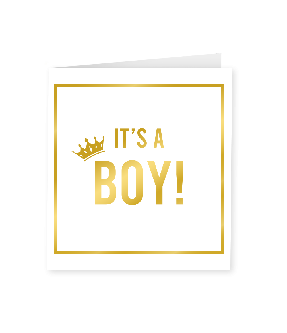 Kaart It'S A Boy Goud Wit 15cm