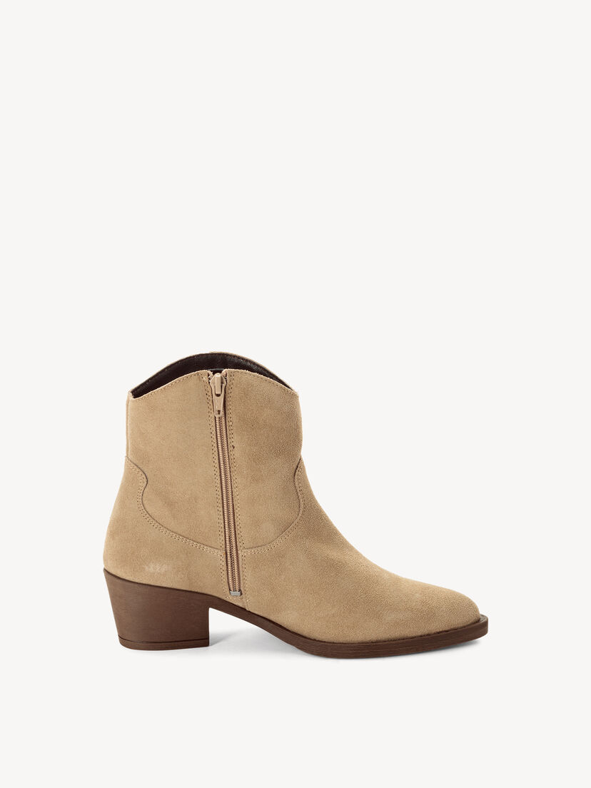 Leren Enkellaarsje - beige
