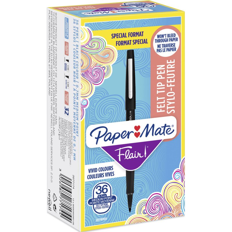 Pack de 30 stylos feutre Flair Paper Mate + 6 offerts