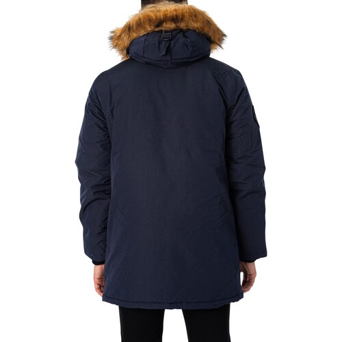 Superdry - Parka Con Capucha De Piel Sintética Everest Azul