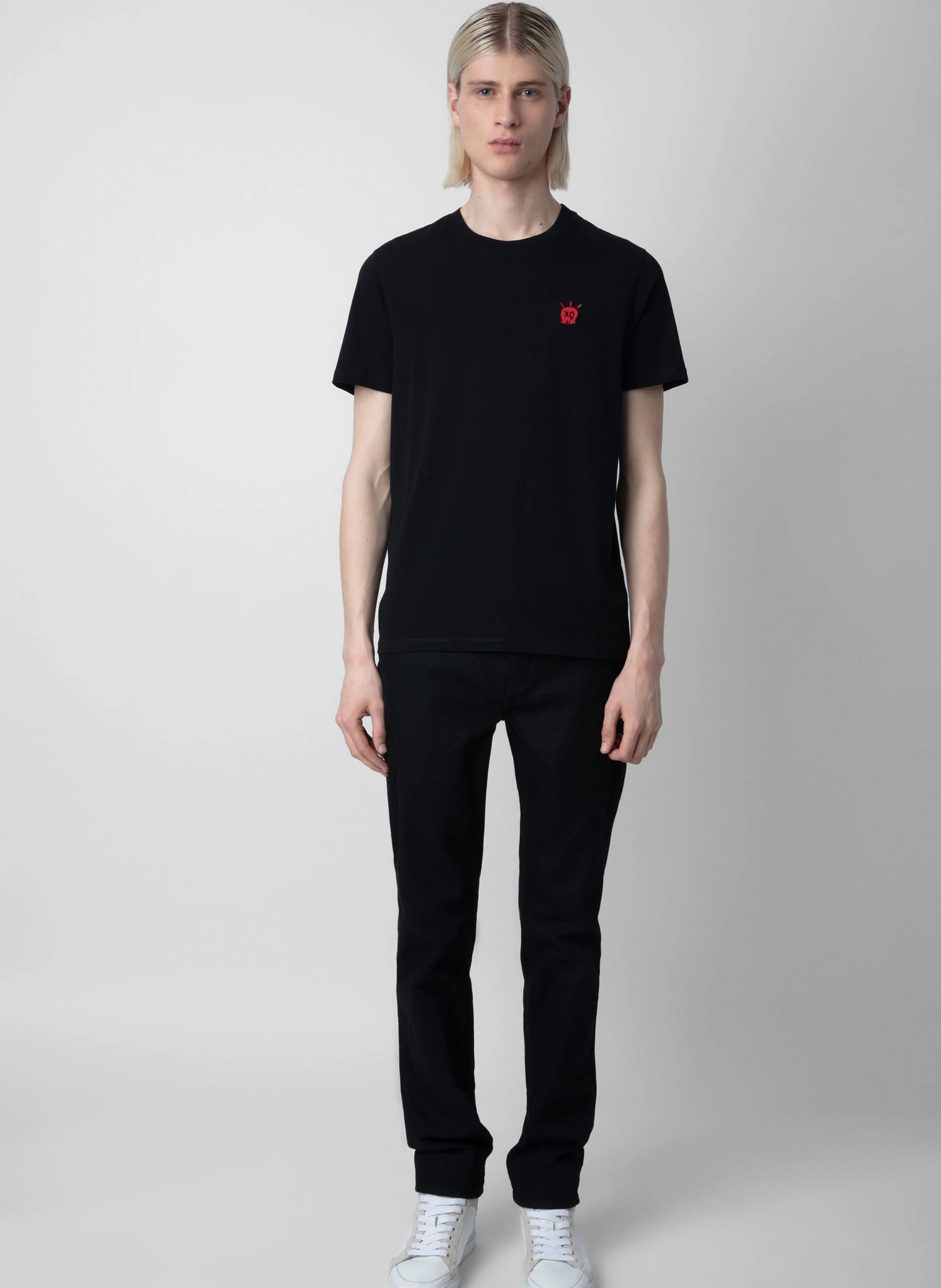 TOMMY - Tee-shirt col rond regular-fit en coton bio | Noir