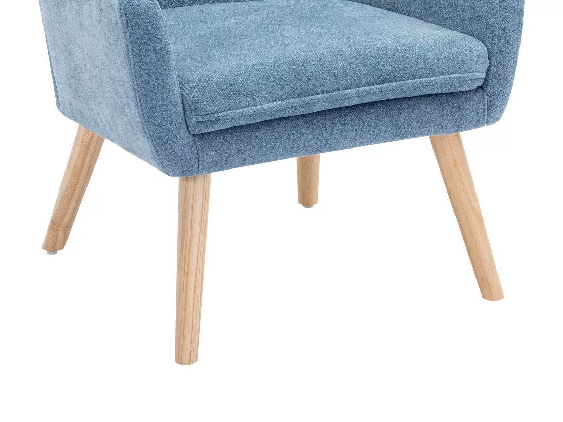 Fauteuil en tissu bleu SERINO