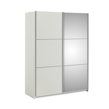 Kledingkast Janneke wit met spiegel 202x152x64 cm