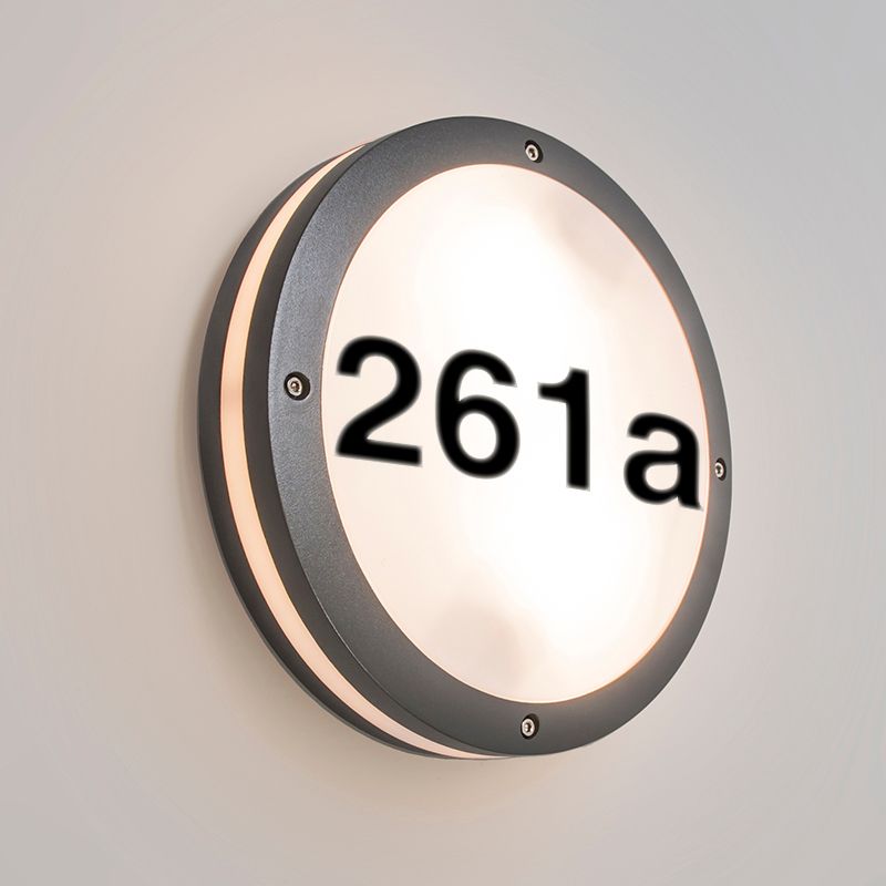 Buitenwandlamp antraciet met huisnummer IP54 - Glow