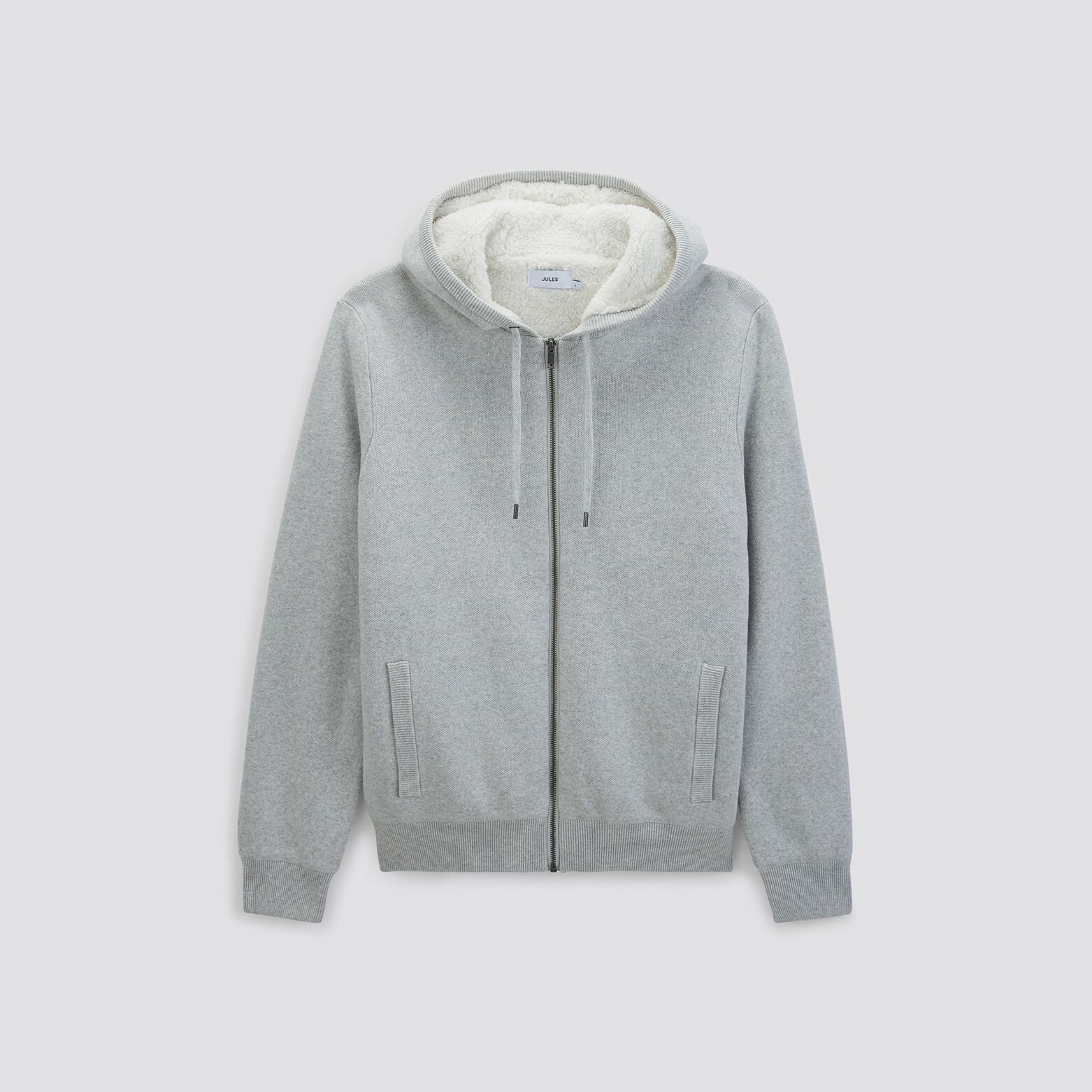 Gilet à capuche doublé en sherpa Blanc