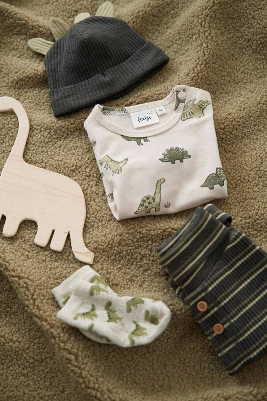 Feetje casual broek Rawrsome grijsbruin