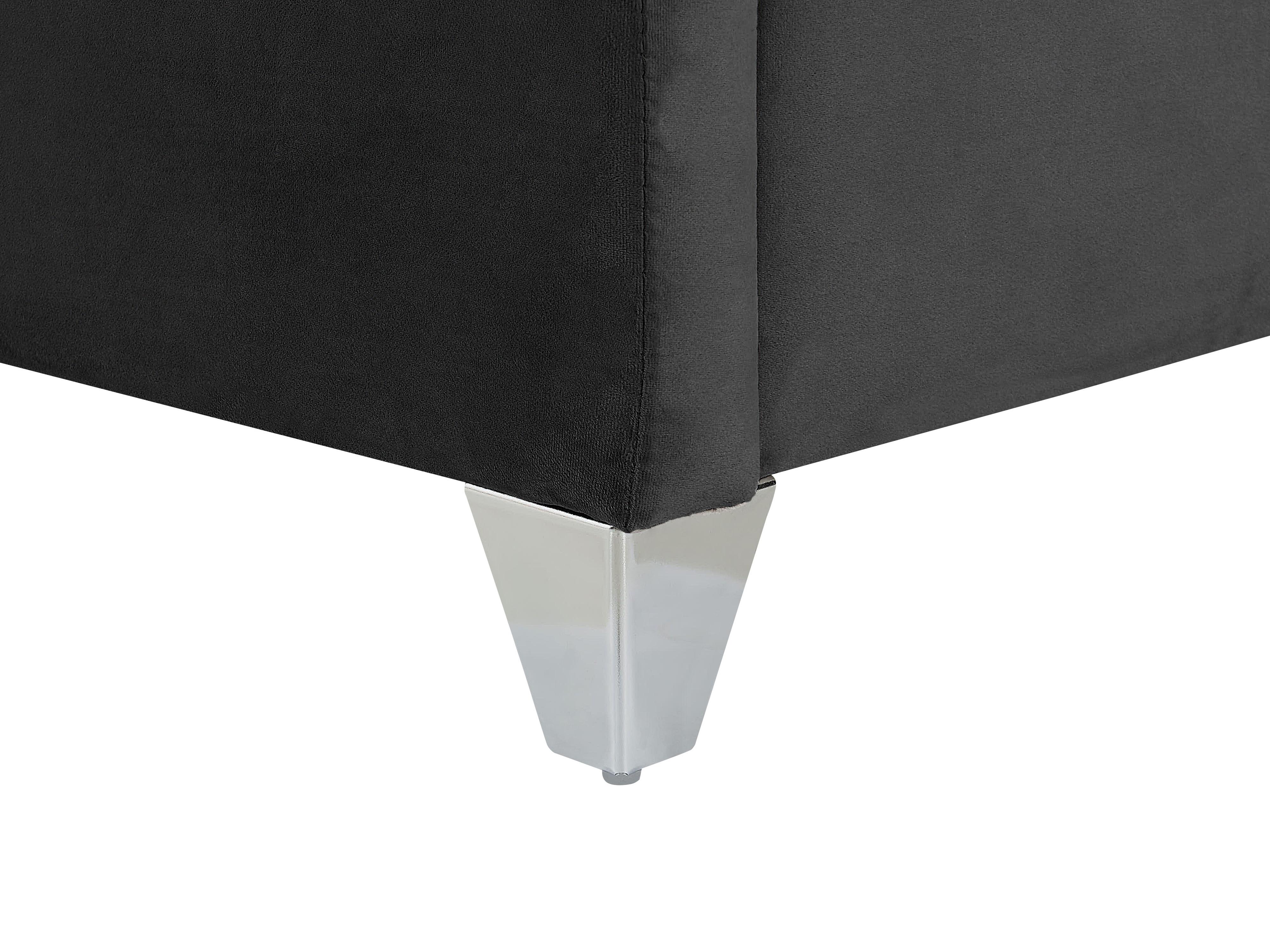 Bed Fluweel LUBBON 160 x 200 cm Zwart