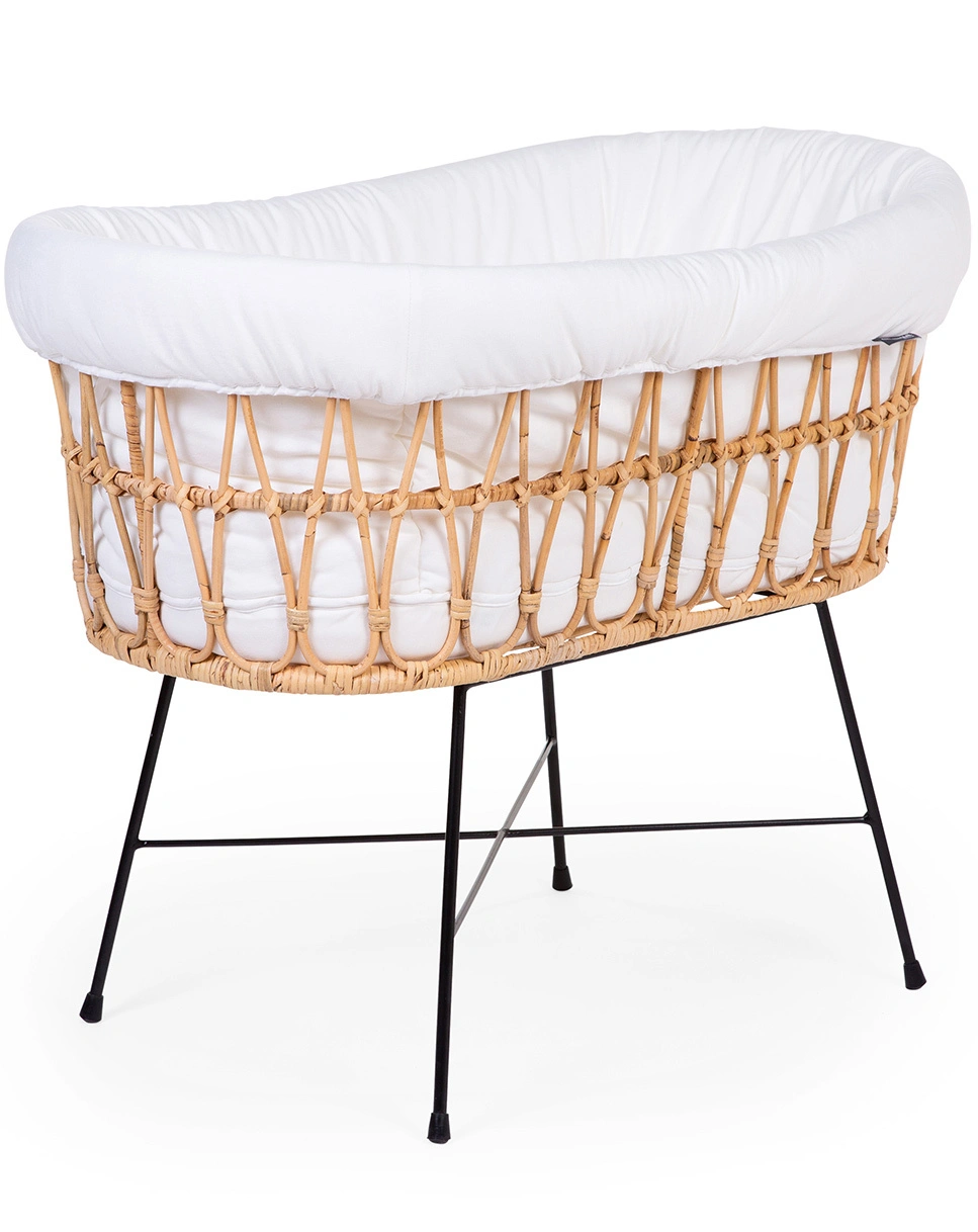 Wiege RATTAN mit Matratze in ecru