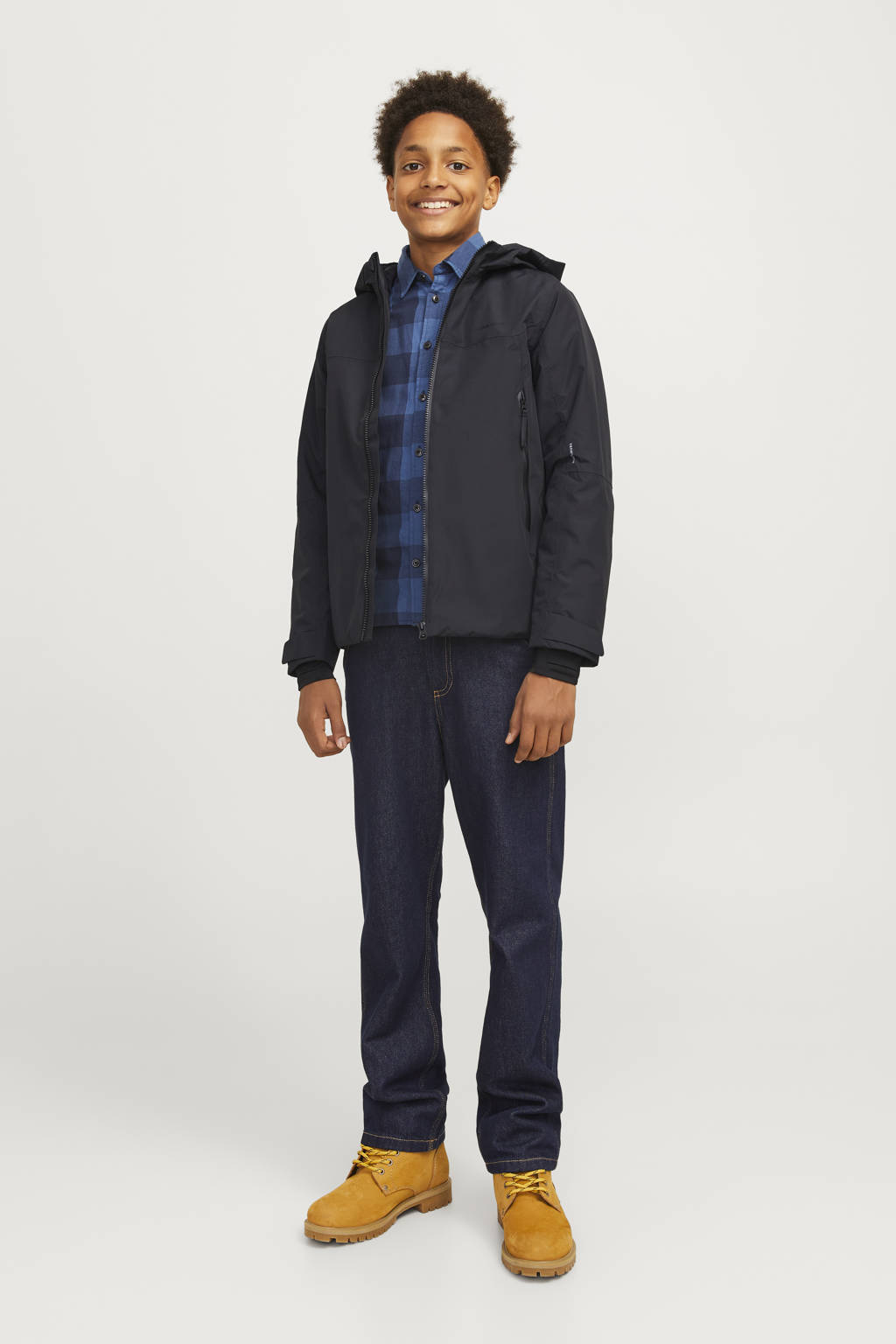 JACK & JONES gewatteerde winterjas JCOSUMMIT zwart