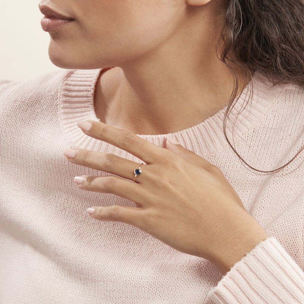 Bague Jahyna Or Jaune Saphir Et Diamant