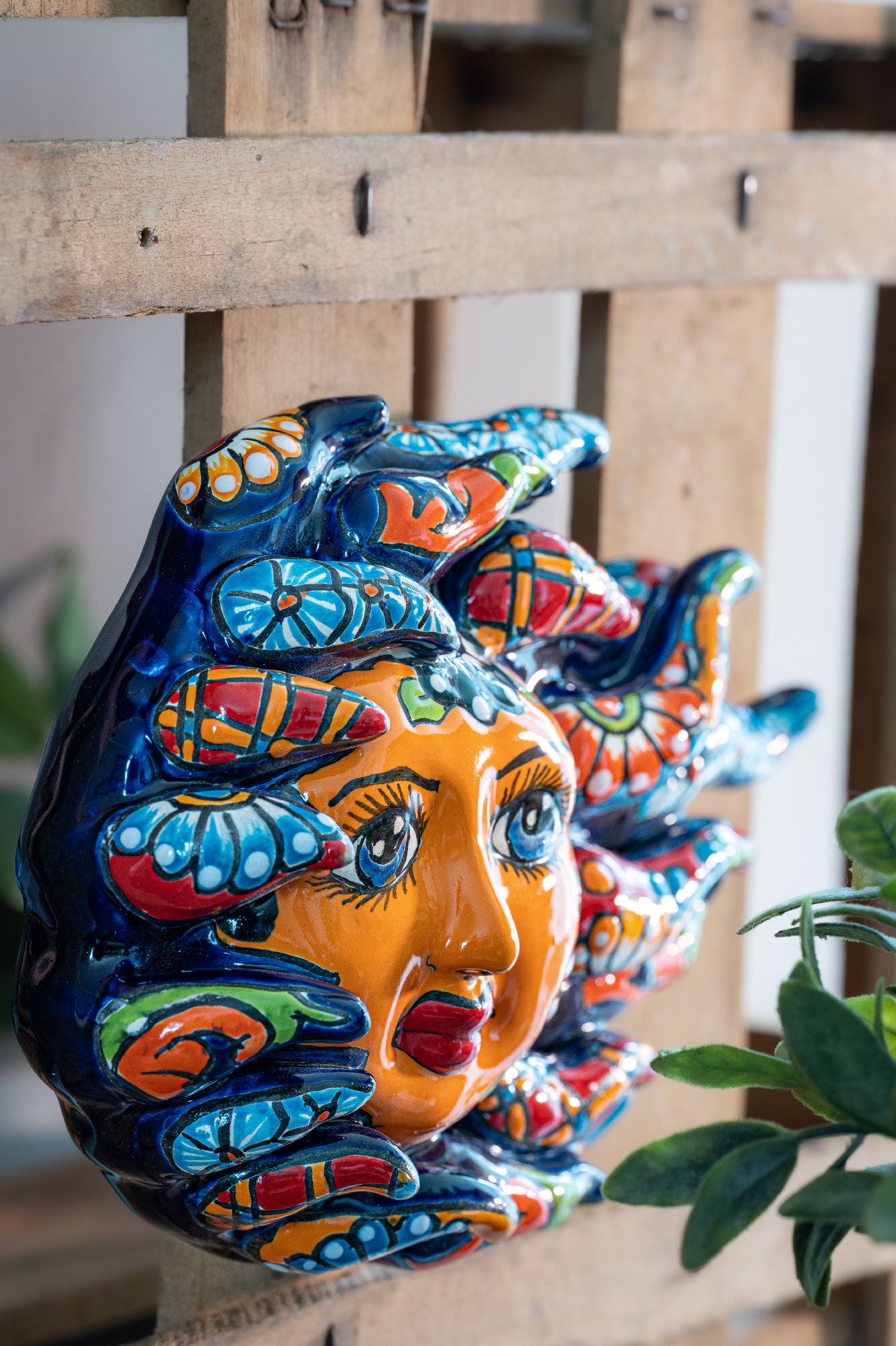 Keramik-Wandschmuck 'Grenudo', multicolor, B 24 cm, H 17 cm, L 6 cm von fischer's lagerhaus
