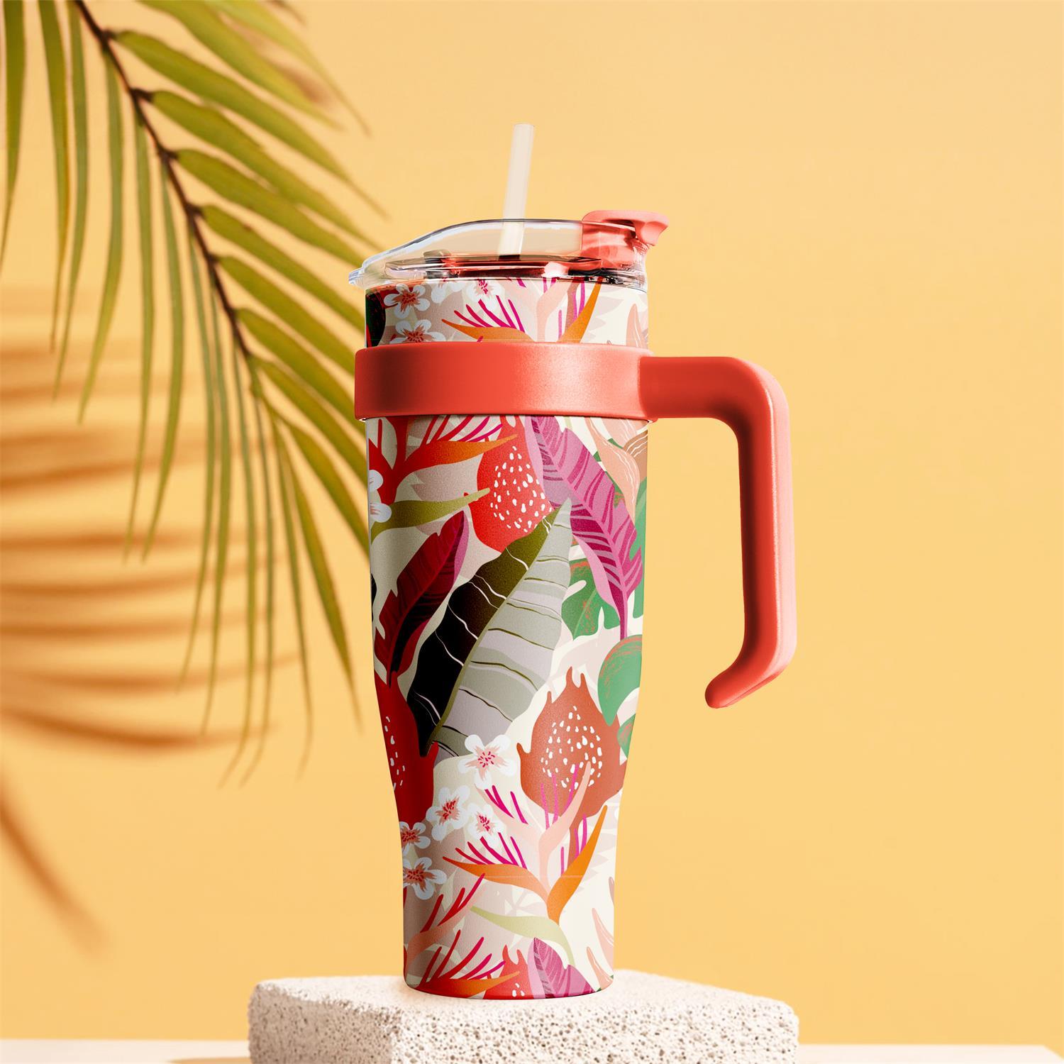 MUG TRANSPORT MIAMI FLEURS TROPICALES 1.2L
