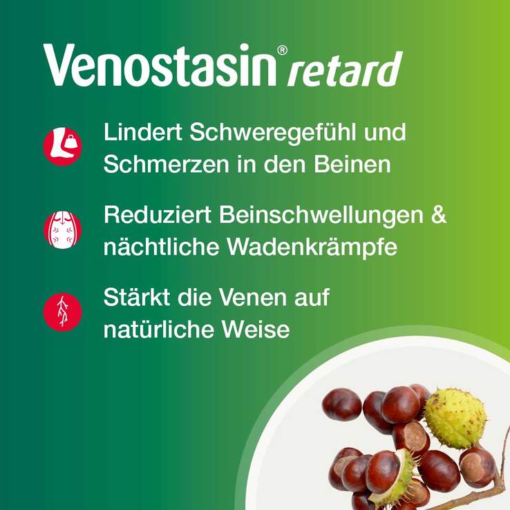 Venostasin® retard Kapseln mit Rosskastaniensamen-Trockenextrakt, 100 St