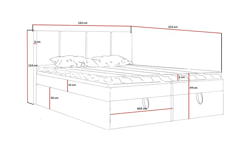 Boxspringbett 122 cm 120x200 cm Beige