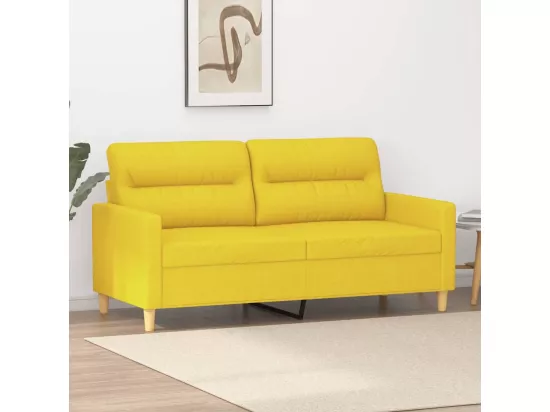 Canapé à 2 places Jaune clair 140 cm Tissu