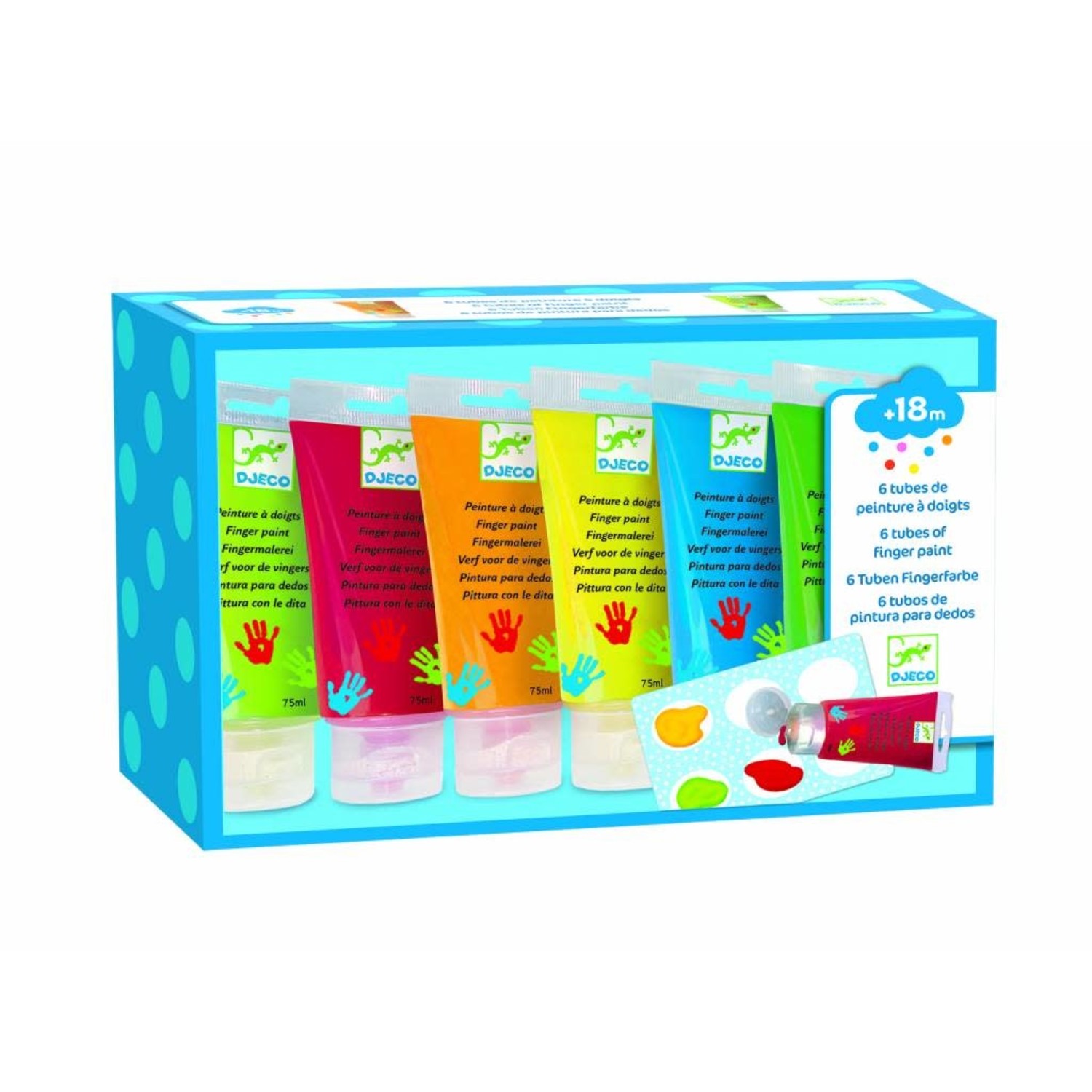 Djeco : set van 6 tubes vingerverf