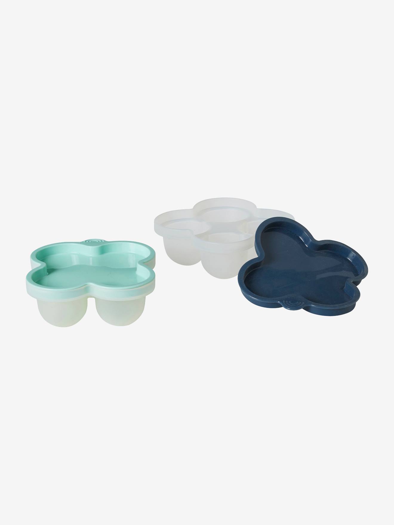 Conjunto de 2 recipientes de armazenamento de silicone rosa liso de tamanho médio