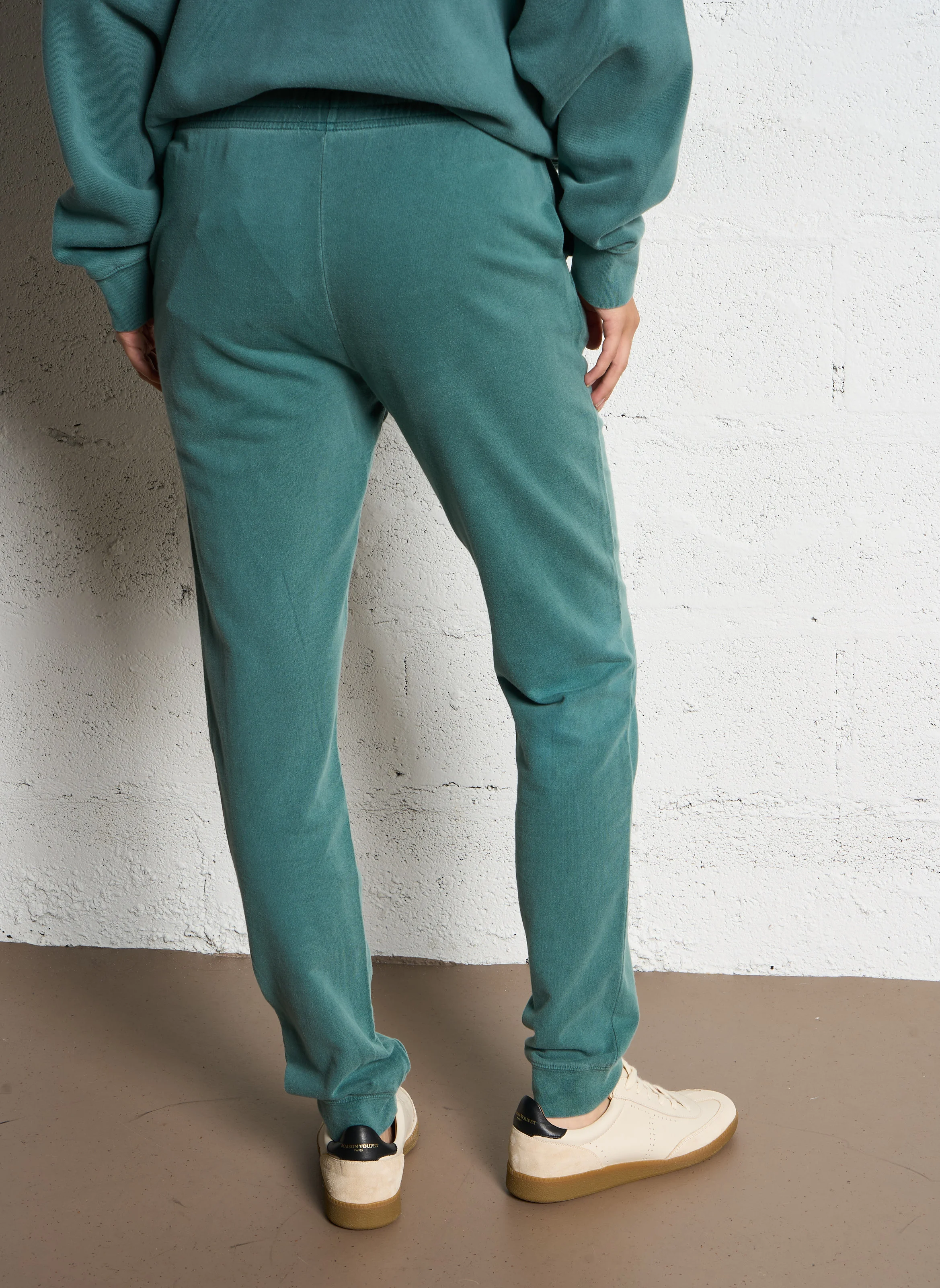 JOGGER UNIVERSITY - Jogging droit imprimé en coton| Vert