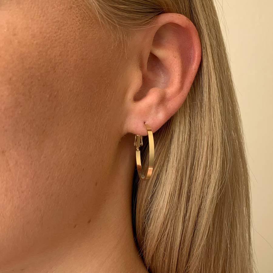 Snö Of Sweden Moe Ring Earring Plain Gold 25mm
