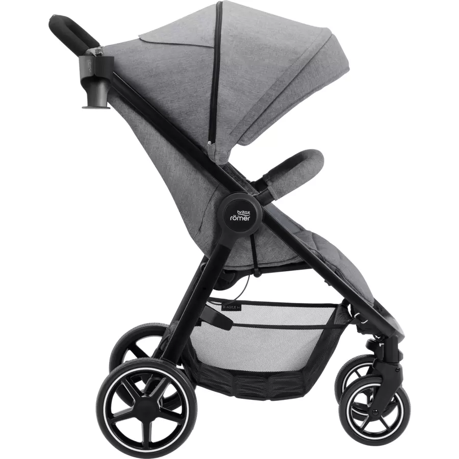 Britax Römer Buggy B-Agile M Elephant Grey inklusive Babyschale Baby-Safe Core i-Size Frost Grey plus Basisstation Core und Adapter
