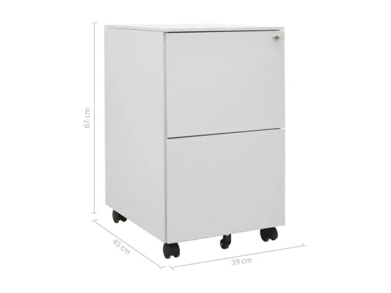 Classeur mobile Gris clair 39x45x67 cm Acier