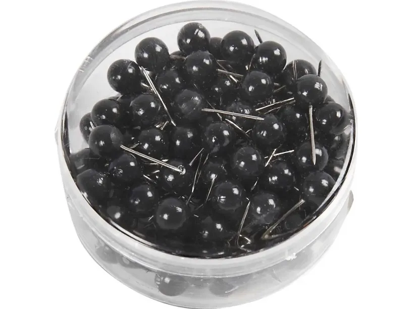 Kortnål 15 mm sort - (100 stk.)