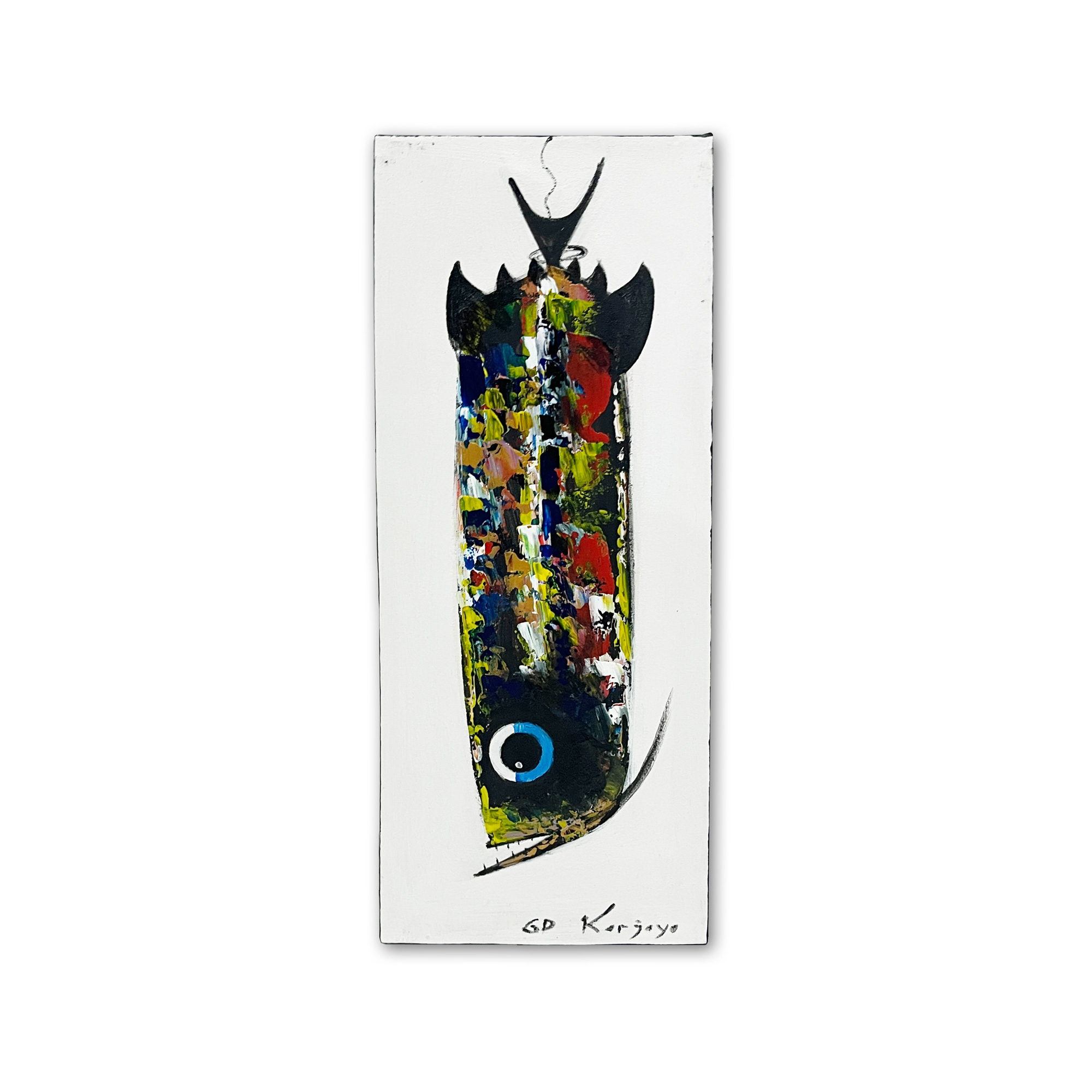 Gemälde 'Fisch', Acryl auf Leinwand, H 50 cm, B 20 cm von fischer's lagerhaus