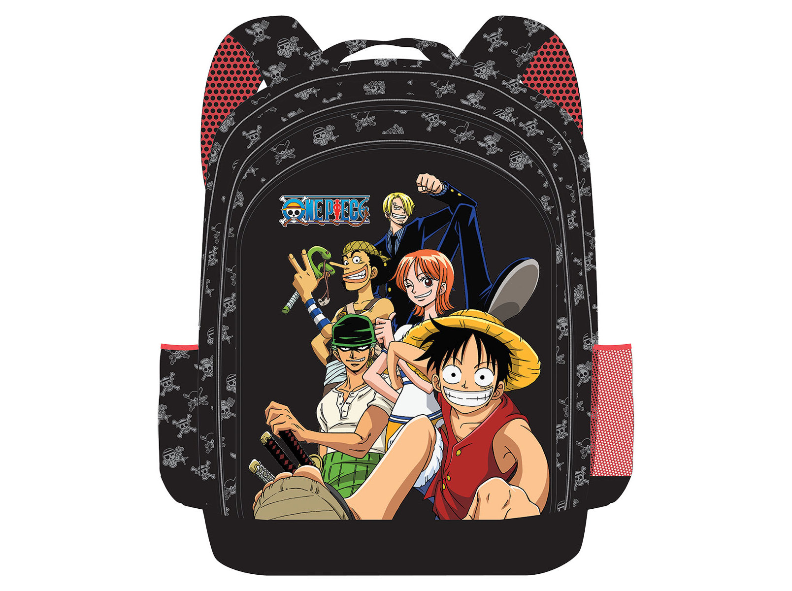 MOCHILA GRANDE ONE PIECE COM 3 FECHOS 35X46X20CM