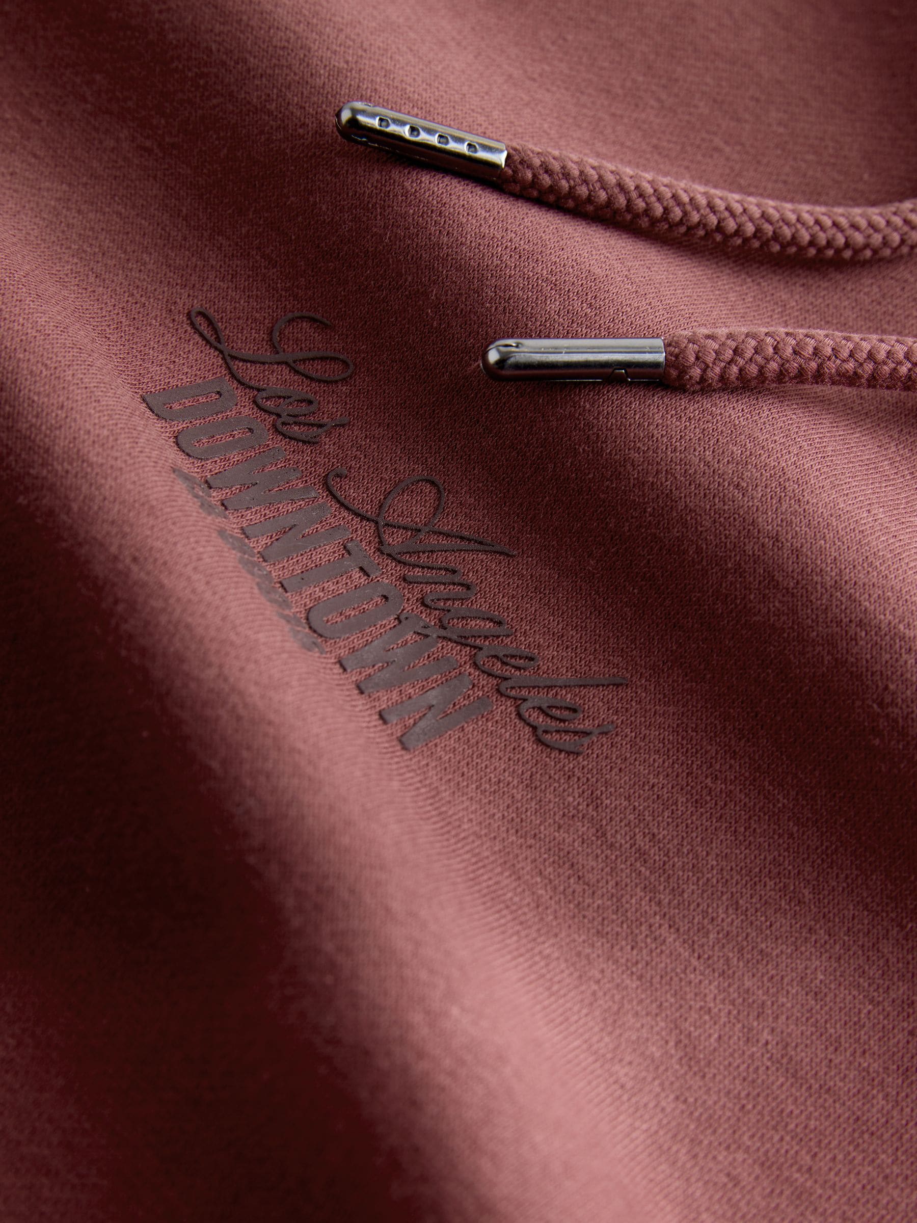 Burgundy Red Embroidery - Dip Dye Katoenrijke Jersey Hoodie
