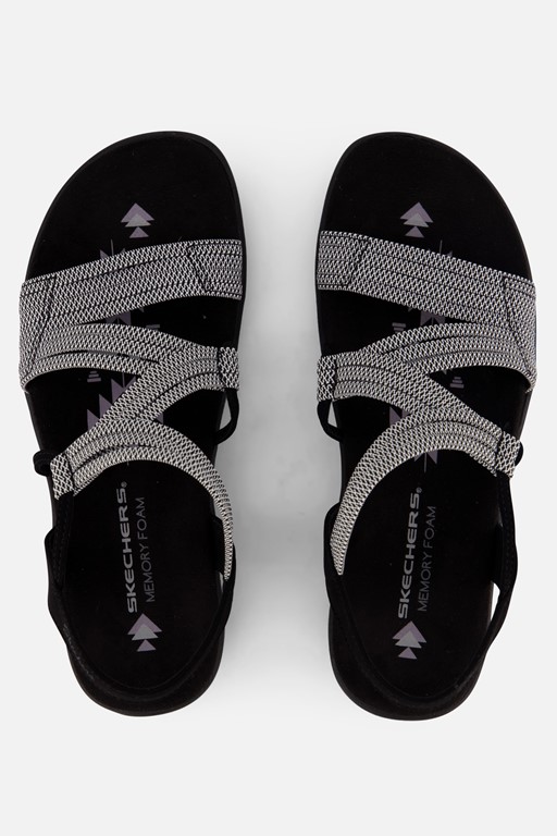 Skechers Reggae Slim Sandalen zwart Textiel
