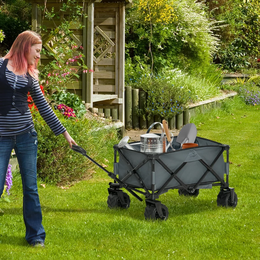 Outsunny Gerätewagen Geräumiges Design, das bis zu 70 kg tragen kann dunkelgrau