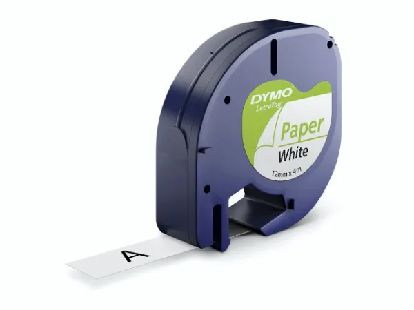 Labeltape DYMO® LetraTAG 12mm x 4m hvid papirtape