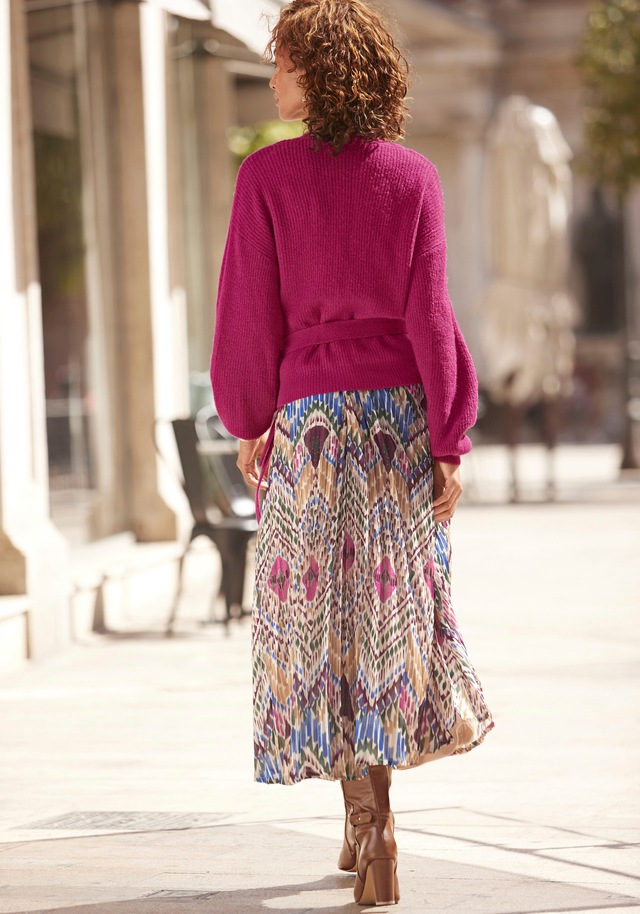 LASCANA Plisseerock , aus leichter Chiffonware, Midirock mit Alloverprint, sommerlich
