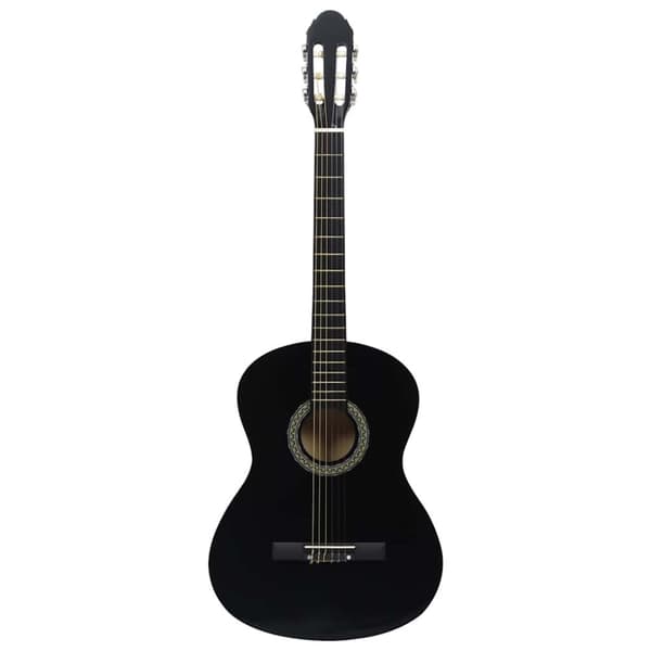vidaXL Klassisk gitar nybegynnersett 12 deler 4/4 39 svart