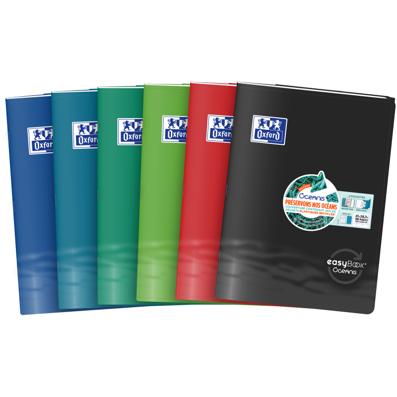 Cahier Oxford Easybook Oceanis Agrafe 210X297 96P Optik P. Seyes Polypro Assorti